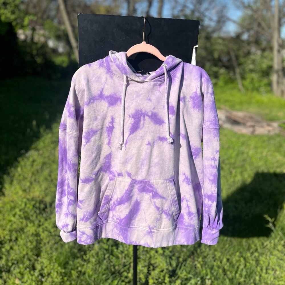 Missguided Oversized Purple Tie-Dye Hoodie Sweatshirt
